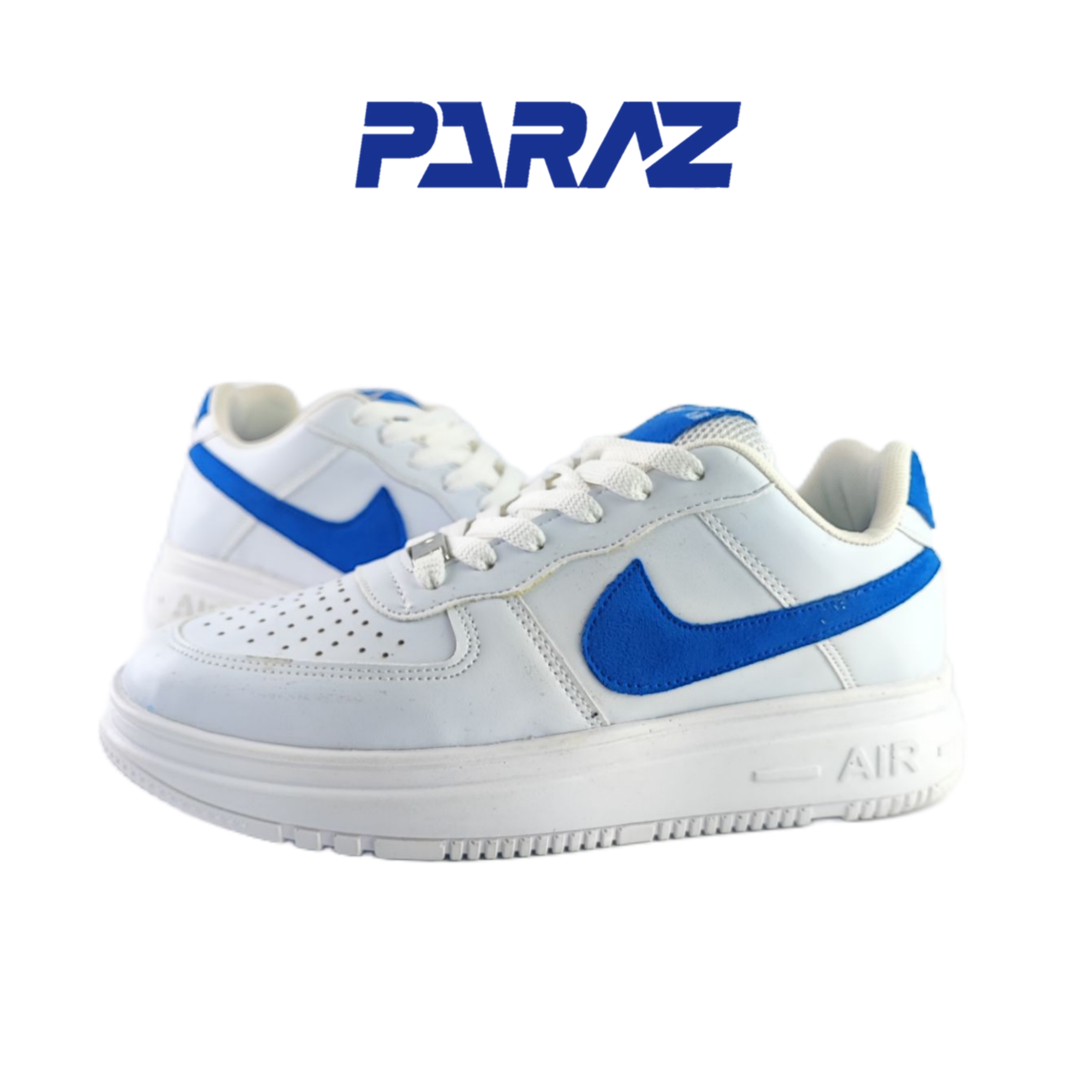 کفش اسپرت زنانه و‌پسرانه برند نایکی مدل ایرفورس nike airforce سفید آبی