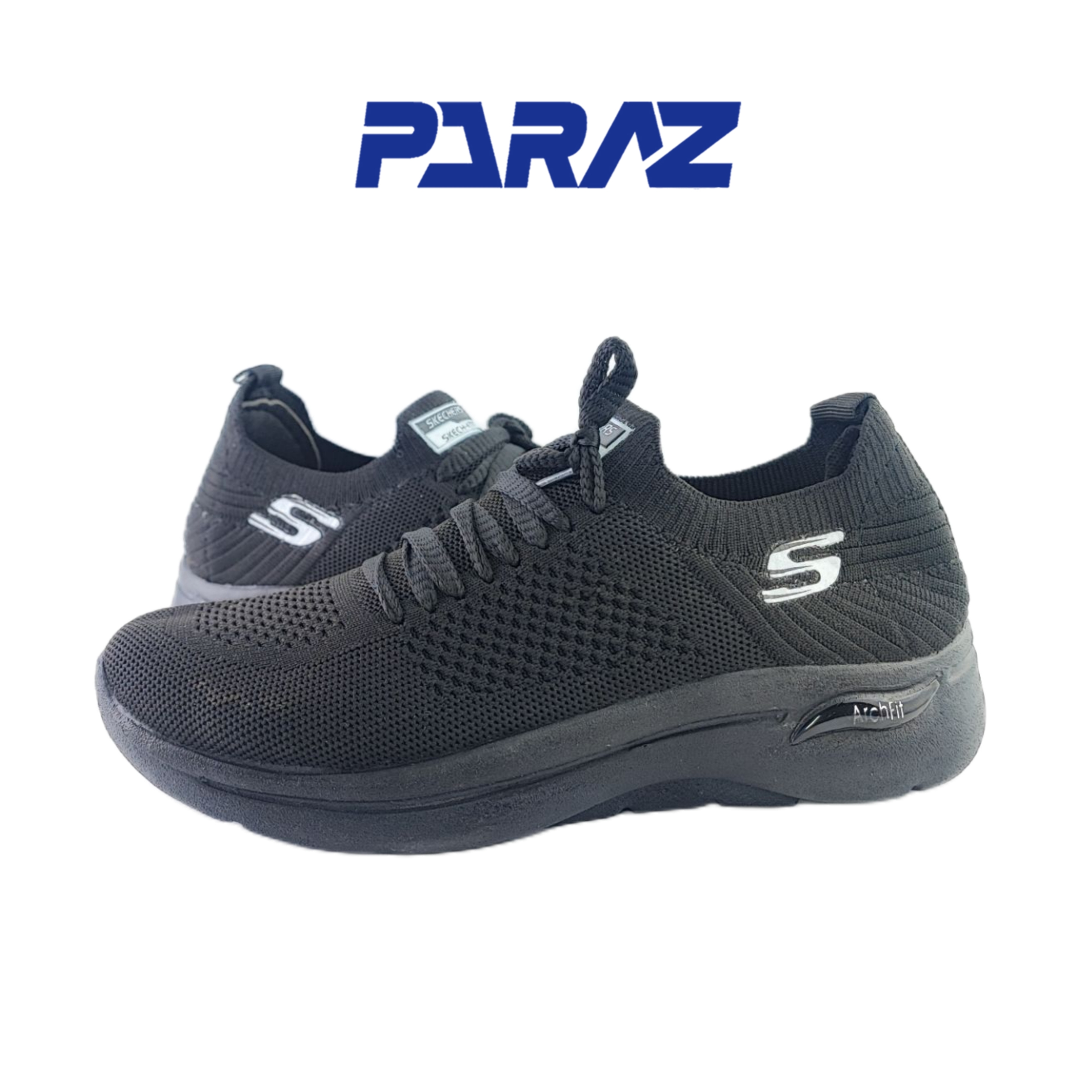 کفش اسپرت و روزمره زنانه و پسرانه برند اسکچرز Skechers مدل بافتی بندی مشکی