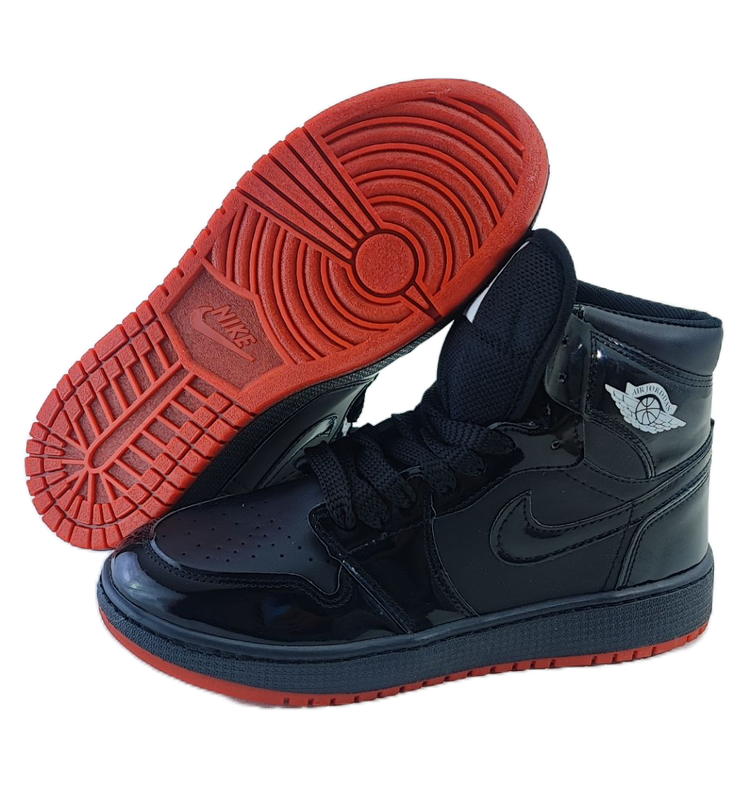کفش اسپرت مردانه برند نایکی nike مدل جردن وان ساقدار مشکی ورنی