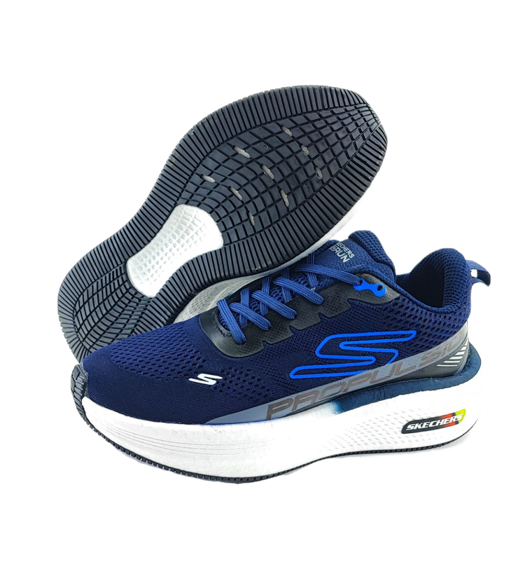 کفش اسپرت و روزمره مردانه تمام وارداتی برند اسکچرز Skechers مدل رانینگ سرمهای