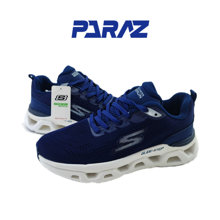 کفش اسپرت و رانینگ مردانه تمام وارداتی برنداسکچرز skechers مدل step سرمهای