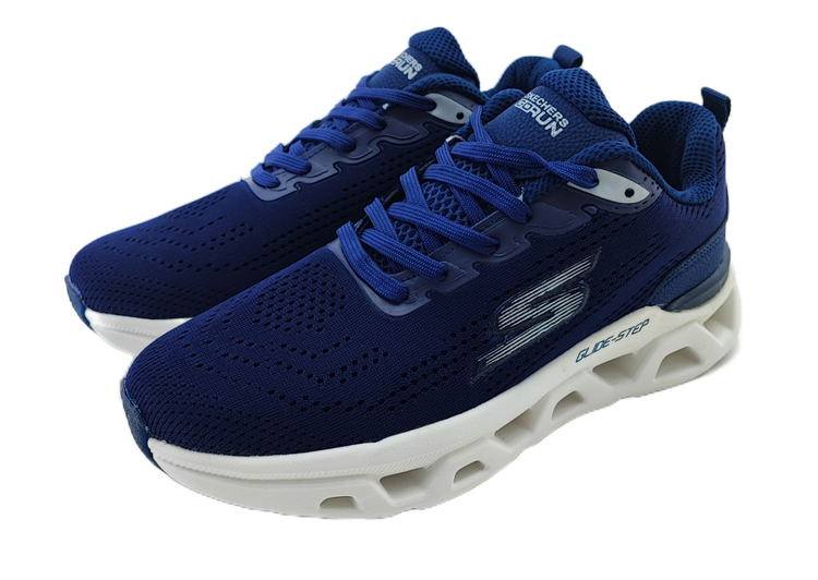 کفش اسپرت و رانینگ مردانه تمام وارداتی برنداسکچرز skechers مدل step سرمهای
