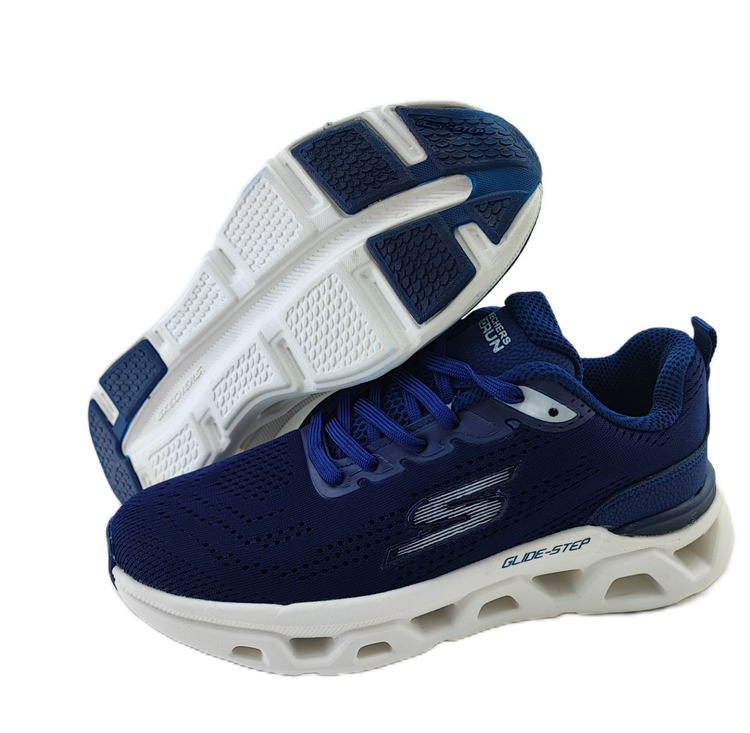 کفش اسپرت و رانینگ مردانه تمام وارداتی برنداسکچرز skechers مدل step سرمهای
