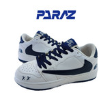 کفش اسپرت زنانه و پسرانه مدل نایکی تراویس nike Travis سفید آبی با بند اضافه