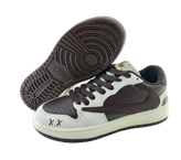 کفش اسپرت زنانه و پسرانه مدل نایکی تراویس nike Travis کرمی موکا با بند اضافه