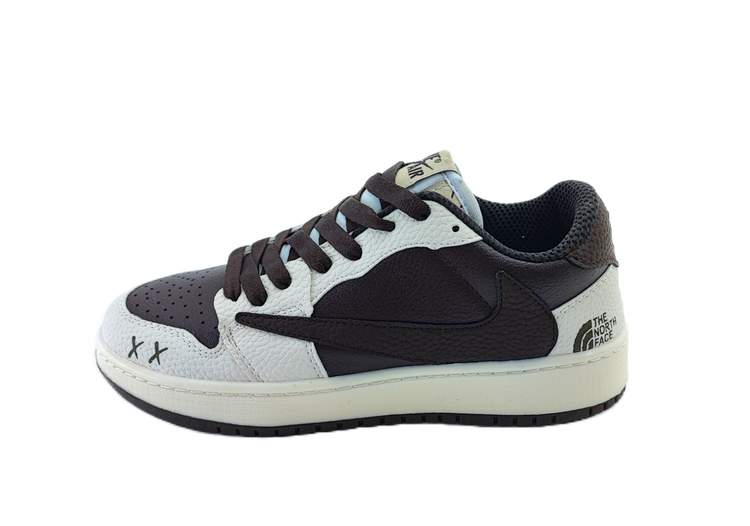 کفش اسپرت زنانه و پسرانه مدل نایکی تراویس nike Travis کرمی موکا با بند اضافه