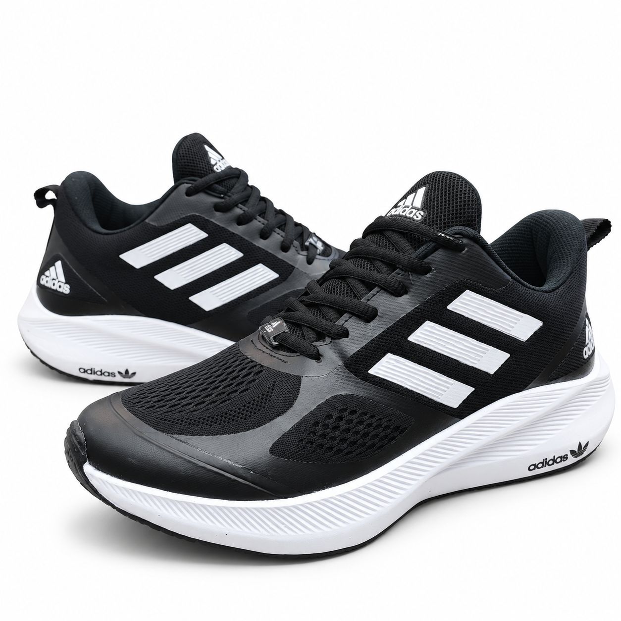 کفش اسپرت و رانینگ تمام وارداتی مردانه بزرگ‌پا برند آدیداس Adidas مدل شیلد مشکی